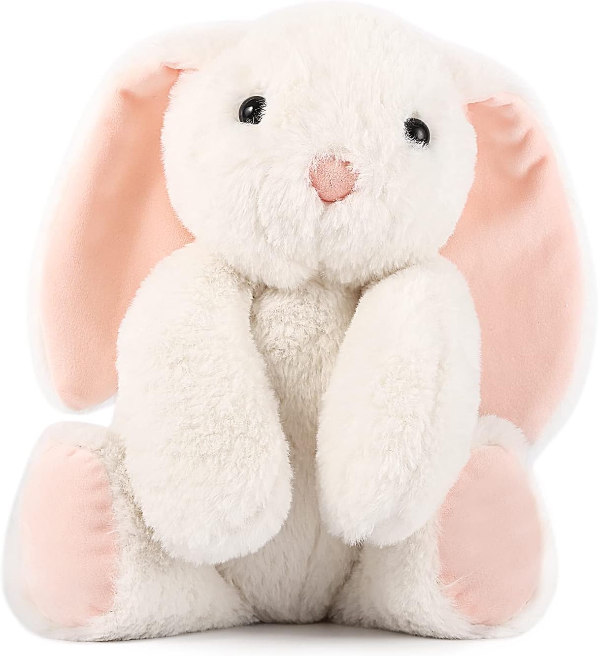 TCBunny Baby Bunny Bedtime Stuffed Animal Plush Toy Easter Stuffer Gifts for Girls, Boys, Kids 11" (White)