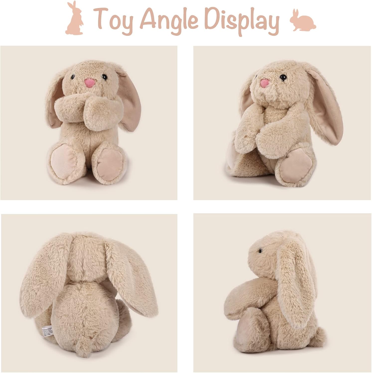 TCBunny Baby Bunny Bedtime Stuffed Animal Plush Easter Stuffers Toy Gifts 11" for Girls, Boys, Kids, Coco (Beige)