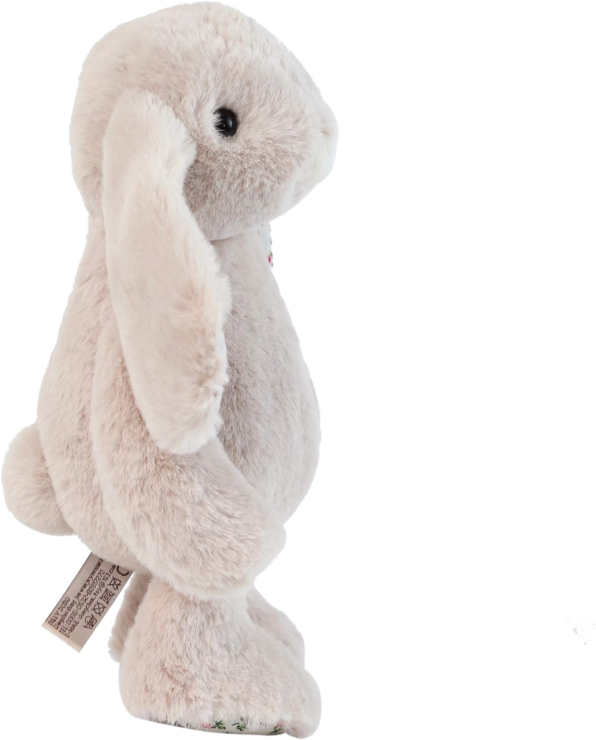 DILLY DUDU Blossom Bunny Rabbit Stuffed Animal Plush Toy Best Gifts 10-Inch（Beige）