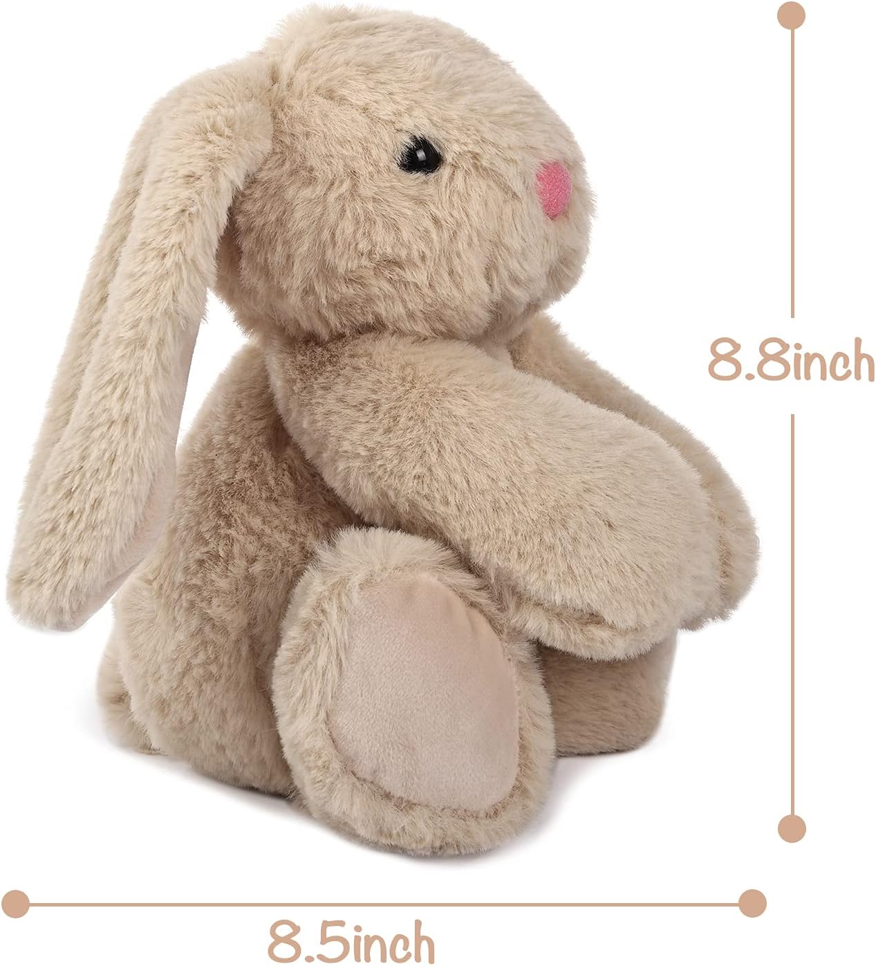 TCBunny Baby Bunny Bedtime Stuffed Animal Plush Easter Stuffers Toy Gifts 11" for Girls, Boys, Kids, Coco (Beige)