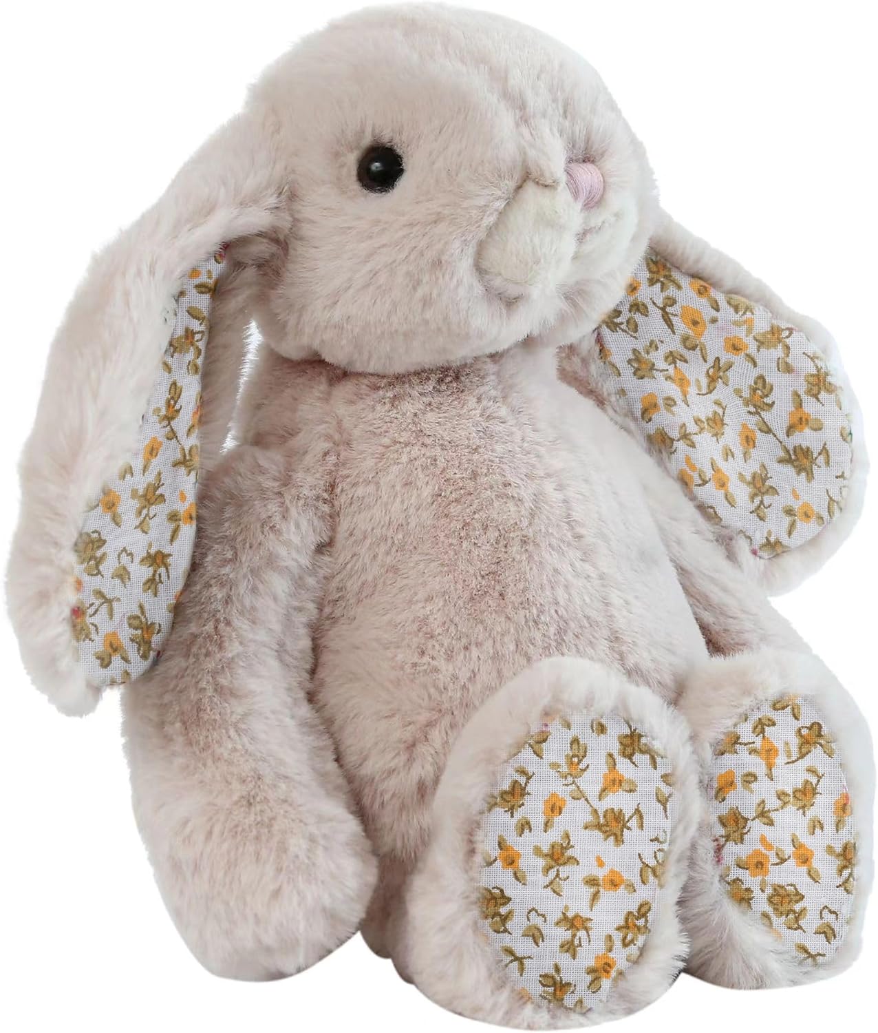 DILLY DUDU Blossom Bunny Rabbit Stuffed Animal Plush Toy Best Gifts 10-Inch（Beige）