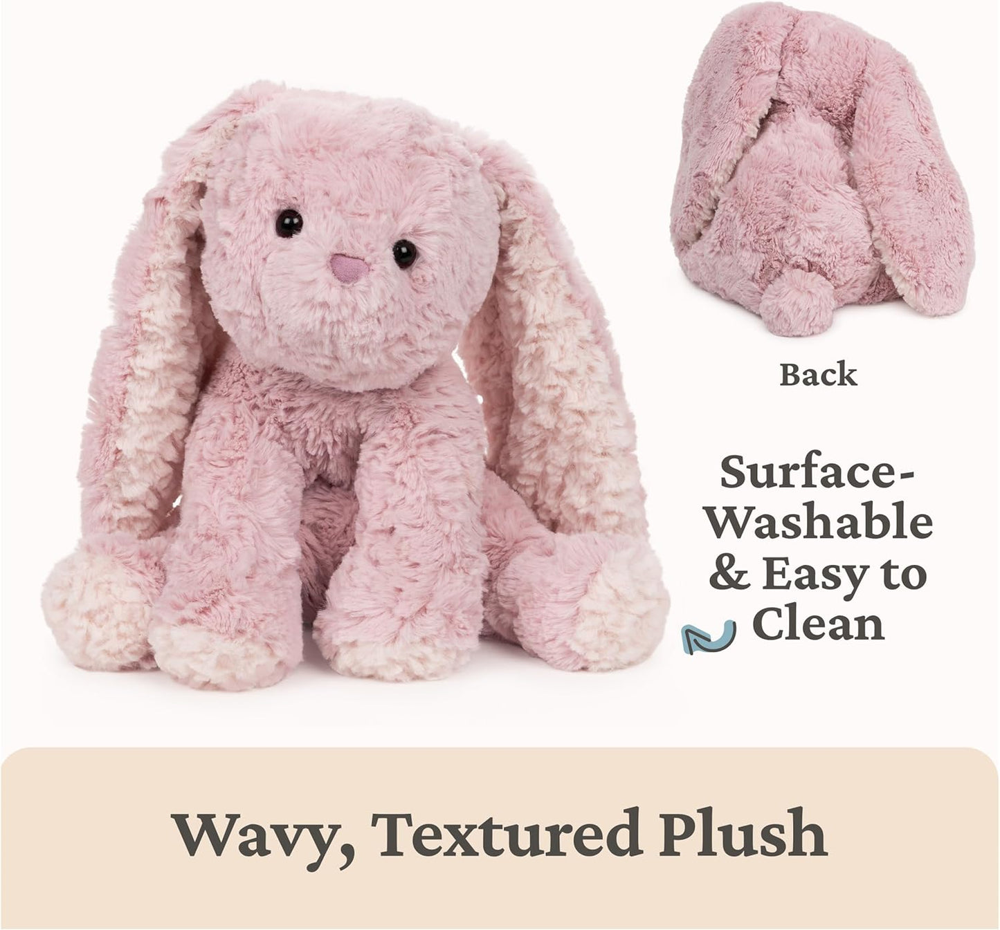 GUND Cozys Collection Bunny Stuffed Animal, Spring Decor, Plush Bunny for Ages 0 and Up, Pink, 10"