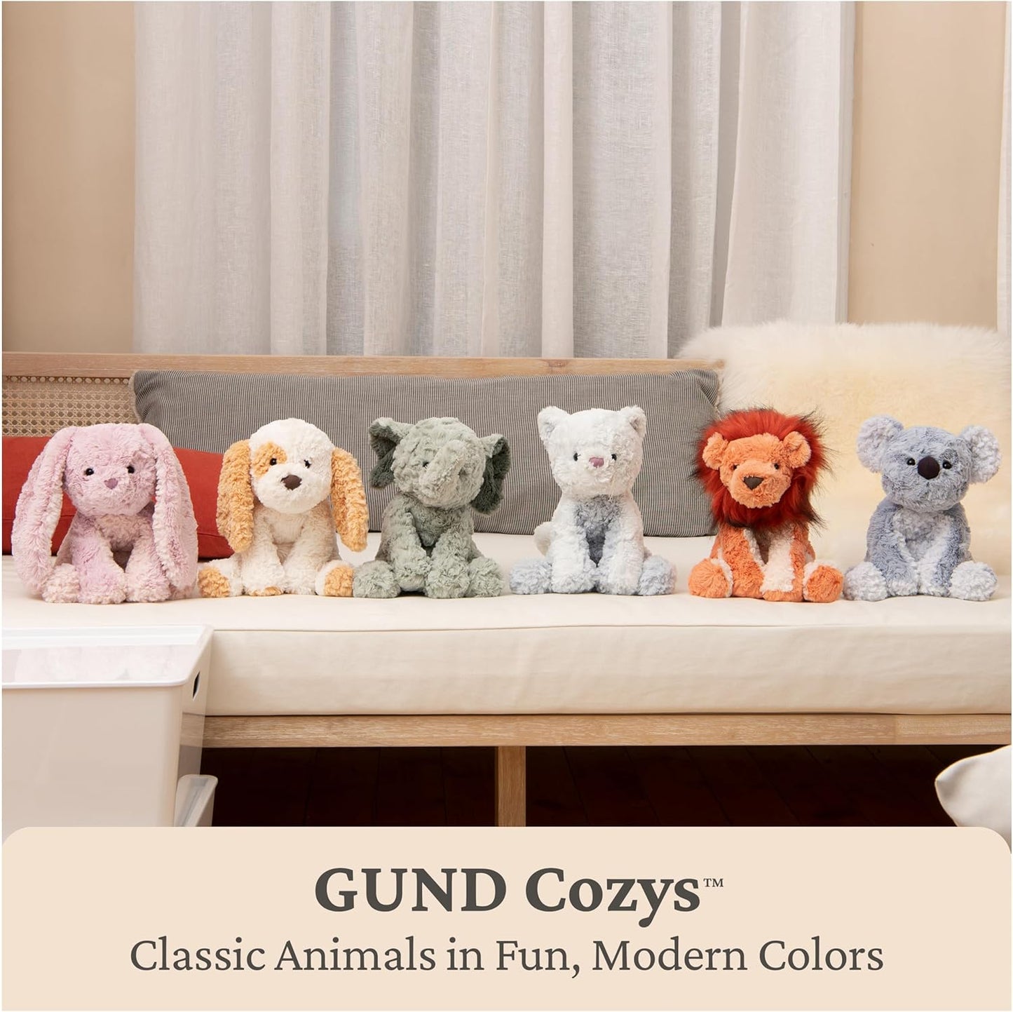 GUND Cozys Collection Bunny Stuffed Animal, Spring Decor, Plush Bunny for Ages 0 and Up, Pink, 10"